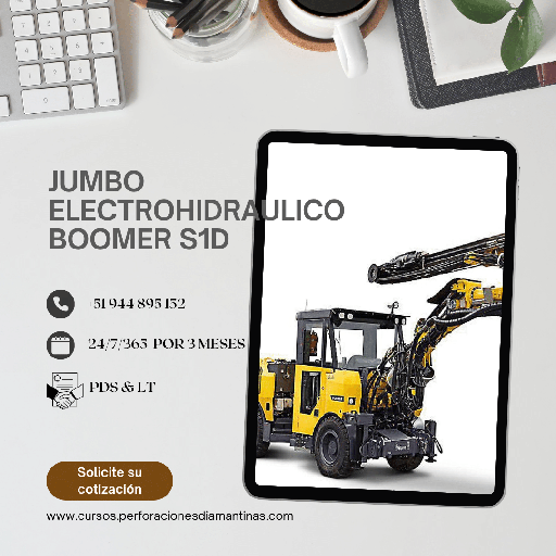 Operación de Jumbo Electrohidráulico Boomer S1D